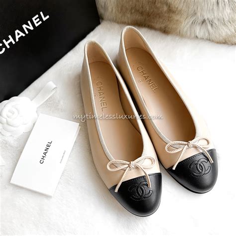 chanel ballerina flat|chanel flats beige and black.